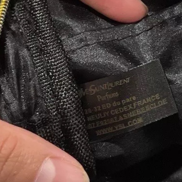 Yves Saint Laurent Velvet Black and Gold cosmetic bag pouch - Picture 4 of 4